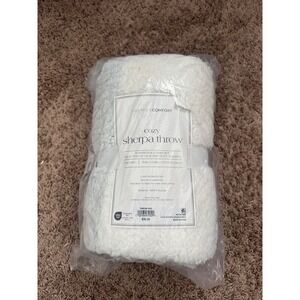Premier Comfort Cozy Sherpa Throw Blanket White 50x60 Super Soft New